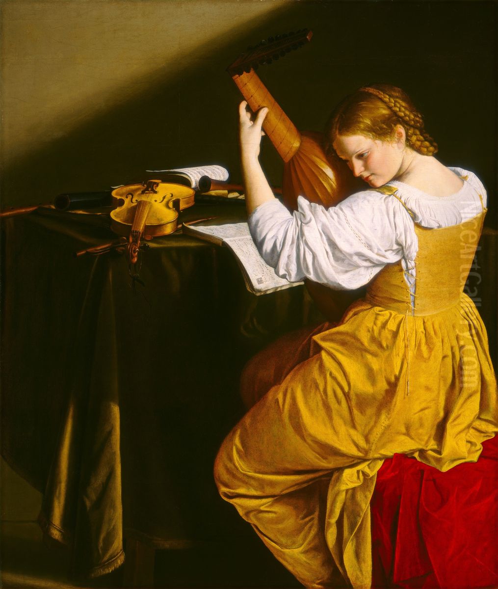 The Lute Player Oil Painting by Orazio Gentileschi