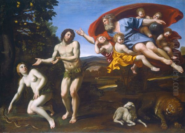 The Rebuke of Adam and Eve Oil Painting by Domenichino