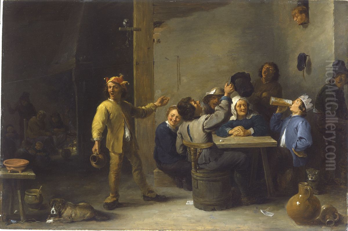 Peasants Celebrating Twelfth Night Oil Painting by David Teniers the Younger