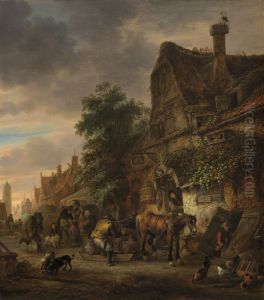 Workmen before an Inn