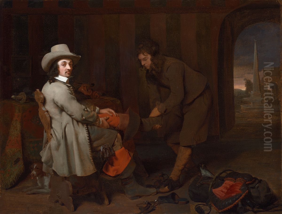 Anthonij de Bordes and His Valet Oil Painting by Michiel Sweerts