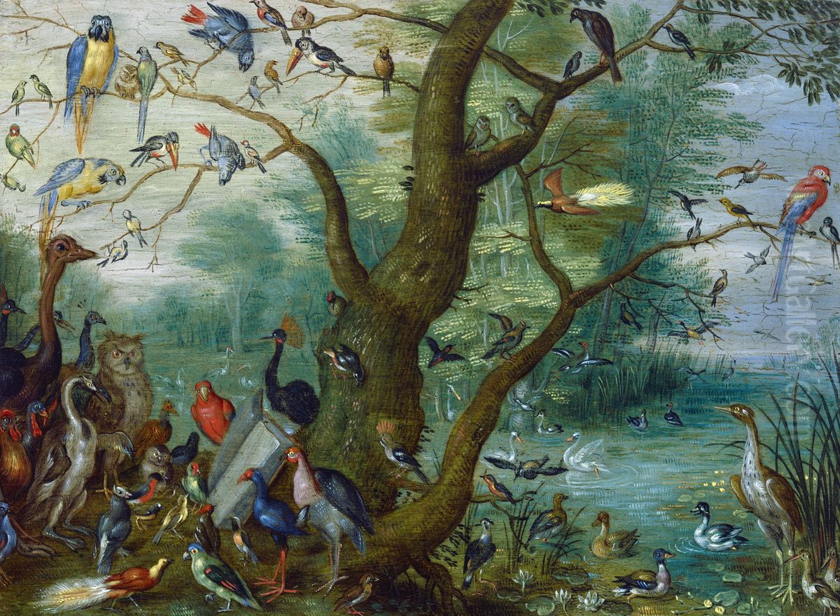 Concert of Birds Oil Painting by Jan van Kessel the Elder