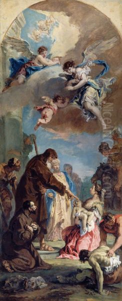 A Miracle of Saint Francis of Paola Oil Painting by Sebastiano Ricci