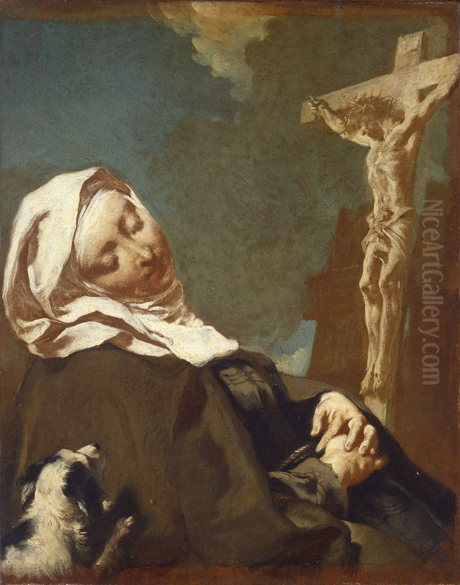 Saint Margaret of Cortona Oil Painting by Giovanni Battista Piazzetta