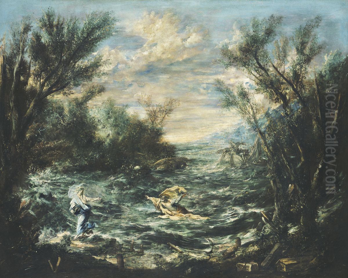 Christ at the Sea of Galilee Oil Painting by Alessandro Magnasco