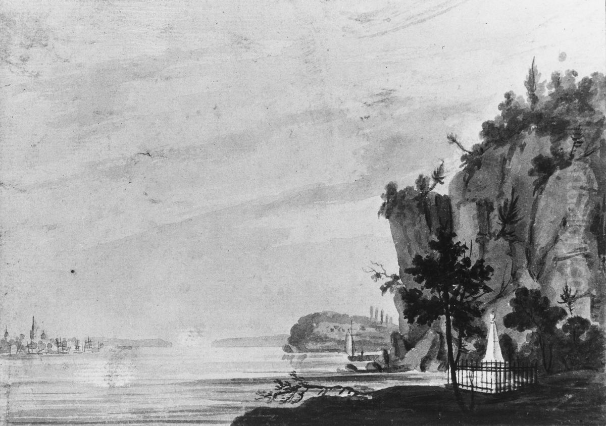 The Monument to Alexander Hamilton at Weehawken Oil Painting by Pavel Svinyin
