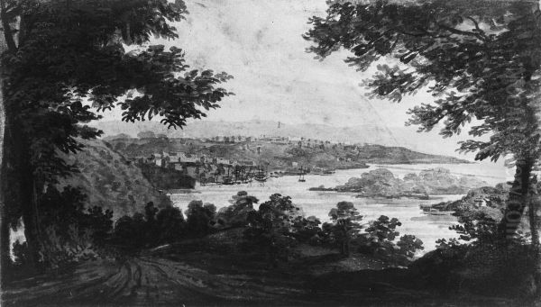 Washington and Georgetown from the Alexandria Road Oil Painting by Pavel Svinyin