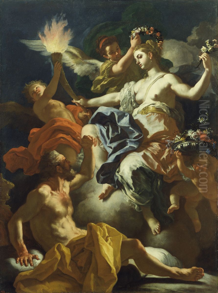 Aurora Taking Leave of Tithonus Oil Painting by Francesco Solimena
