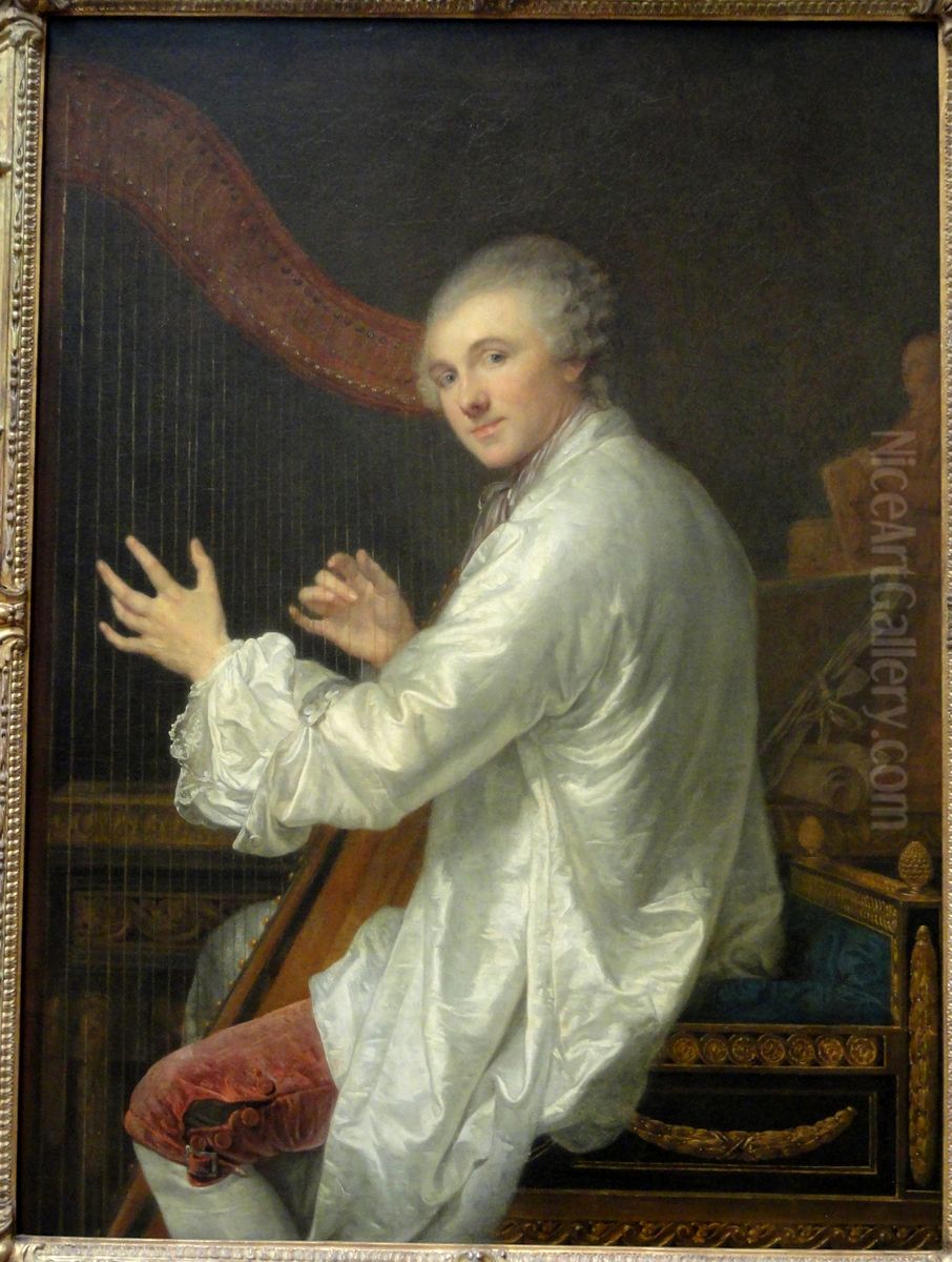 Ange Laurent de La Live de Jully Oil Painting by Jean-Baptiste Greuze