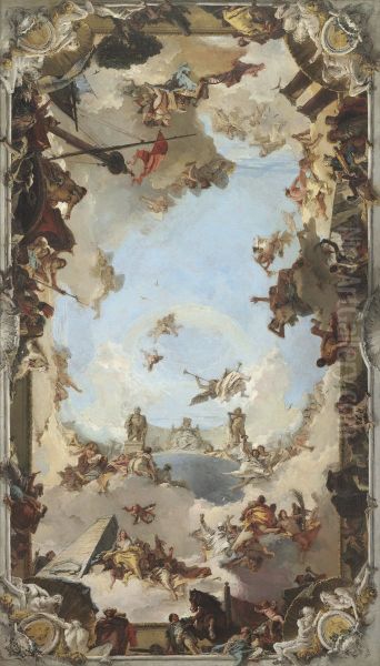 Wealth and Benefits of the Spanish Monarchy under Charles III Oil Painting by Giovanni Battista Tiepolo