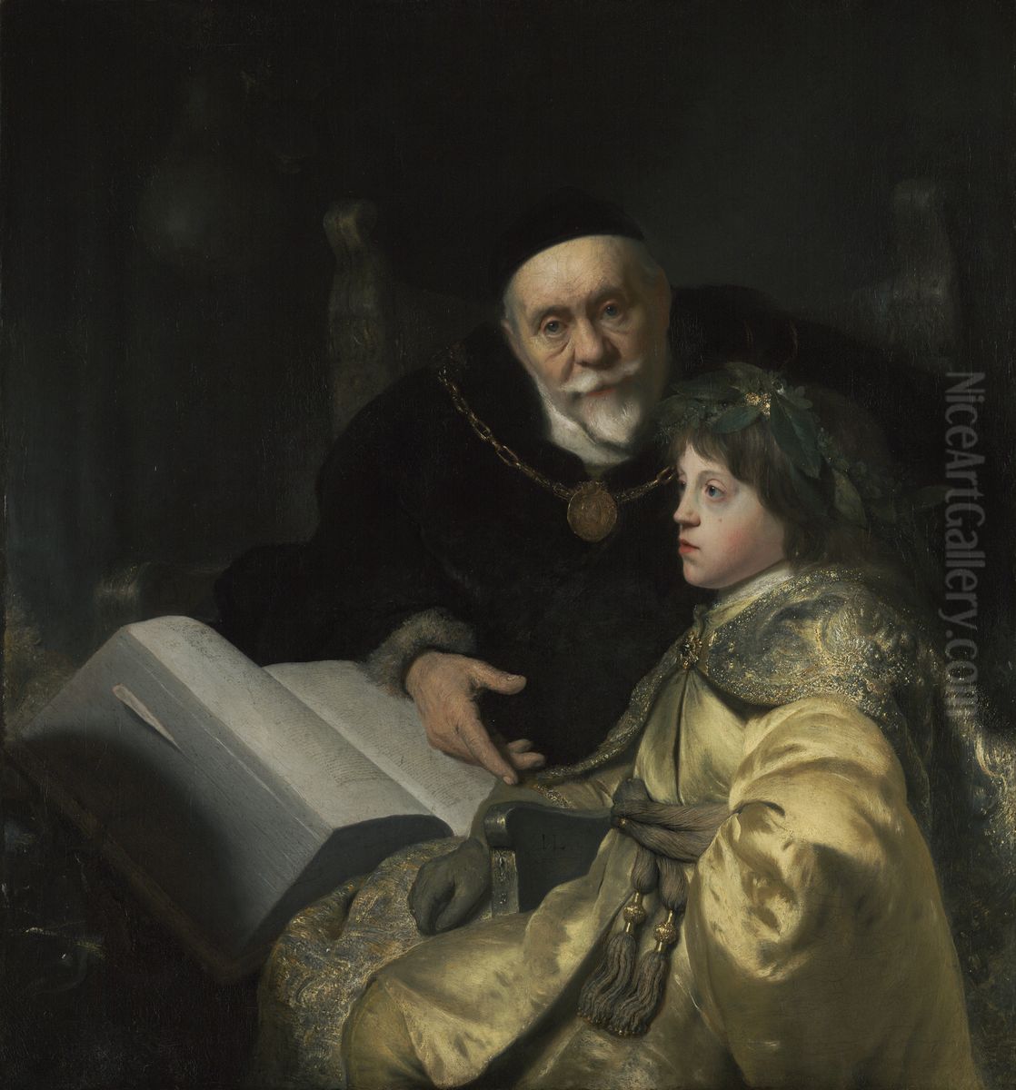 Prince Charles Louis of the Palatinate with his Tutor Wolrad von Plessen in Historical Dress Oil Painting by Jan Lievens