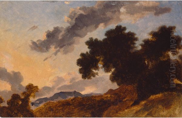 Mountain Landscape at Sunset Oil Painting by Jean-Honore Fragonard