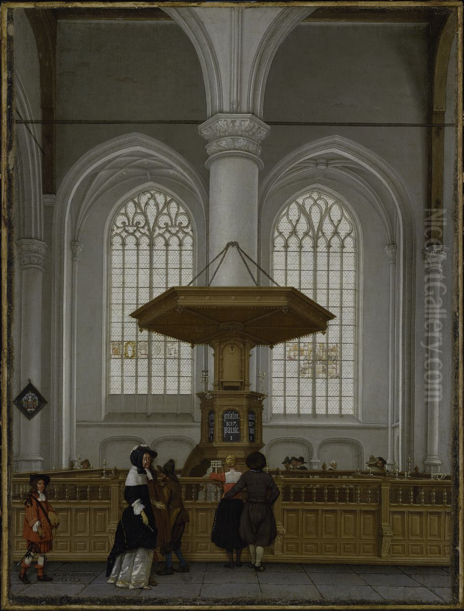 Interior of the Laurenskerk at Rotterdam Oil Painting by Anthonie De Lorme