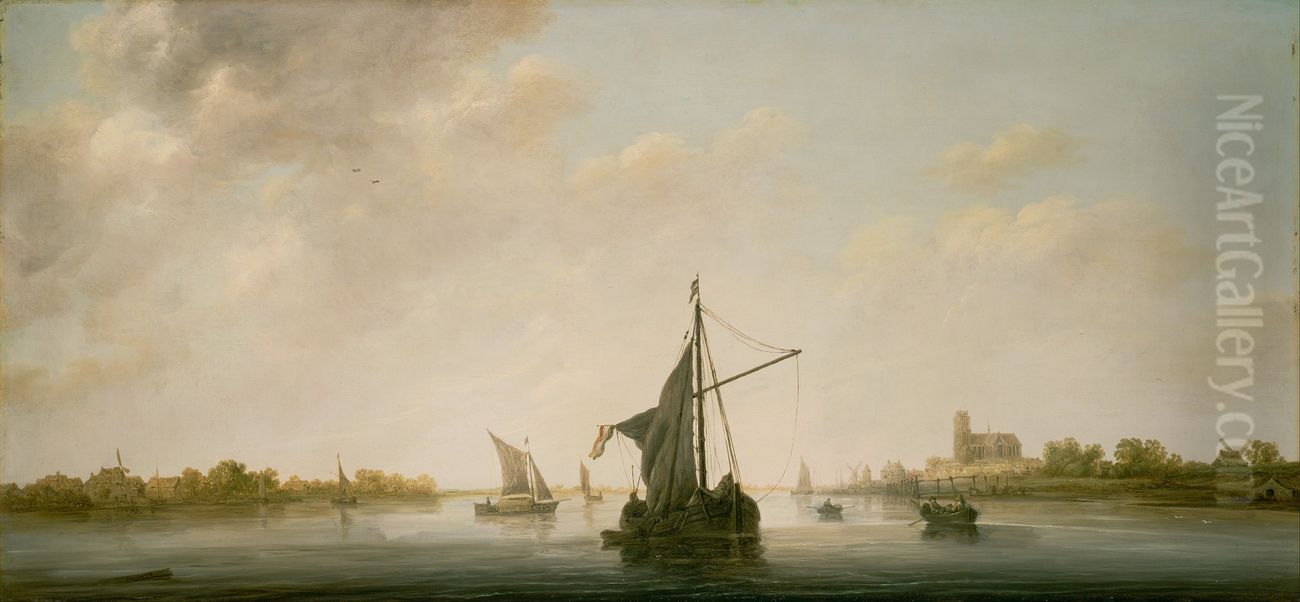 A View of the Maas at Dordrecht Oil Painting by Aelbert Cuyp