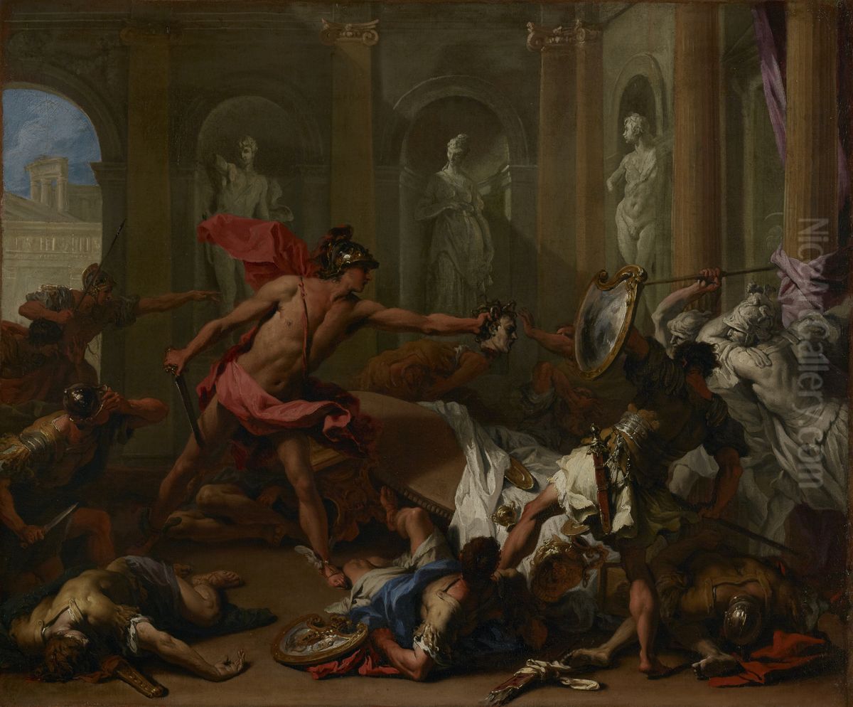 Perseus Confronting Phineus with the Head of Medusa Oil Painting by Sebastiano Ricci