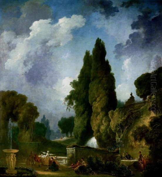 Blindman's Buff Oil Painting by Jean-Honore Fragonard