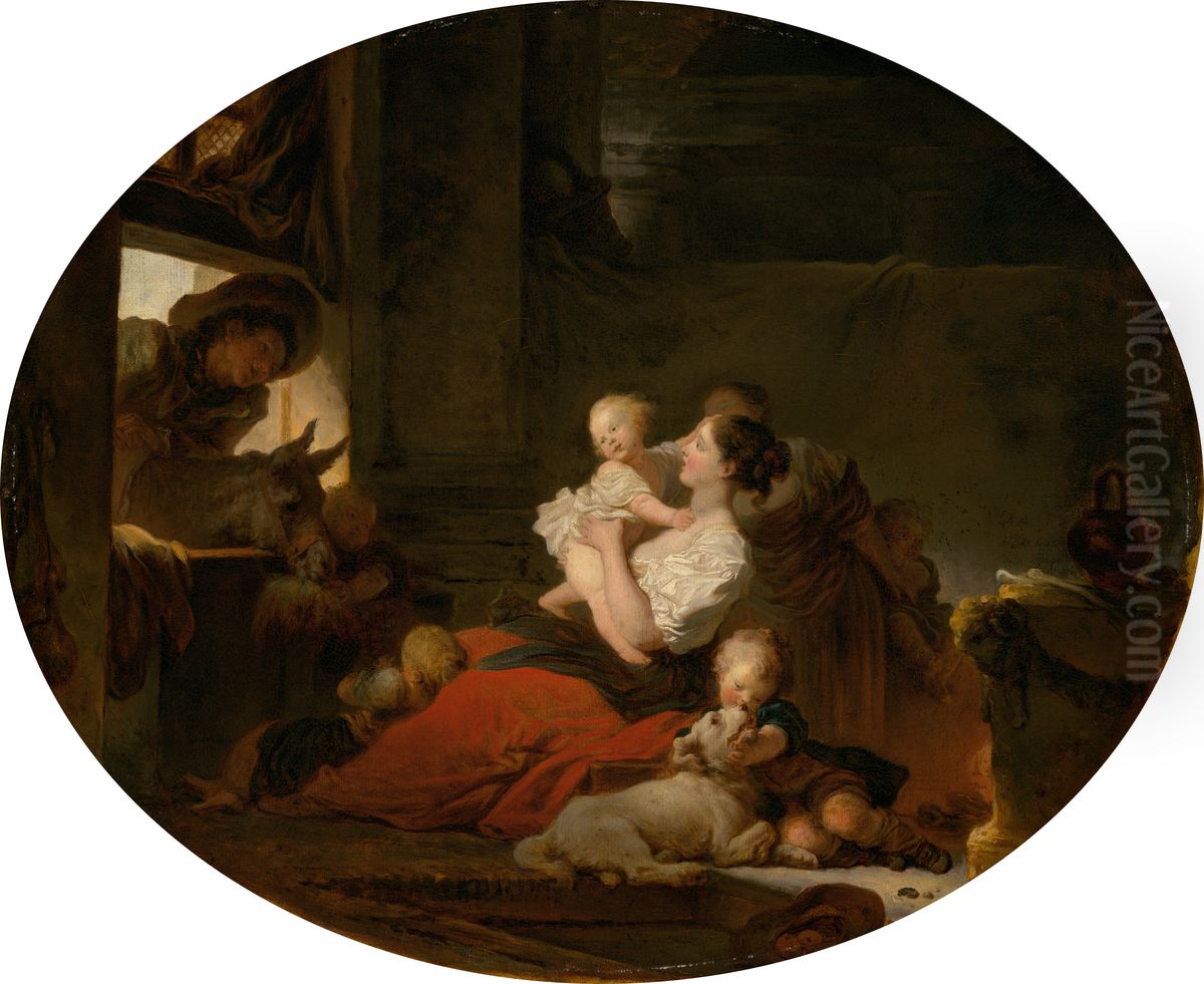 The Happy Family Oil Painting by Jean-Honore Fragonard
