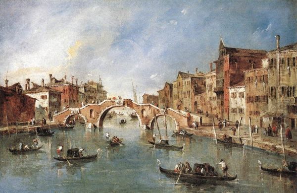 The Three-Arched Bridge at Cannaregio Oil Painting by Francesco Guardi