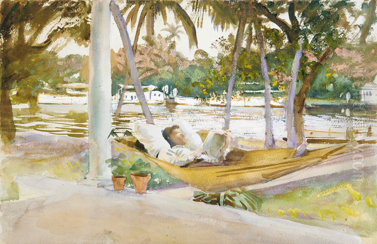 Figure in Hammock, Florida Oil Painting by John Singer Sargent