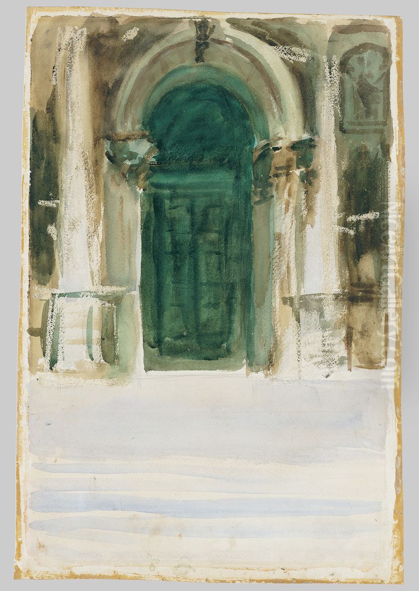 Green Door, Santa Maria della Salute Oil Painting by John Singer Sargent