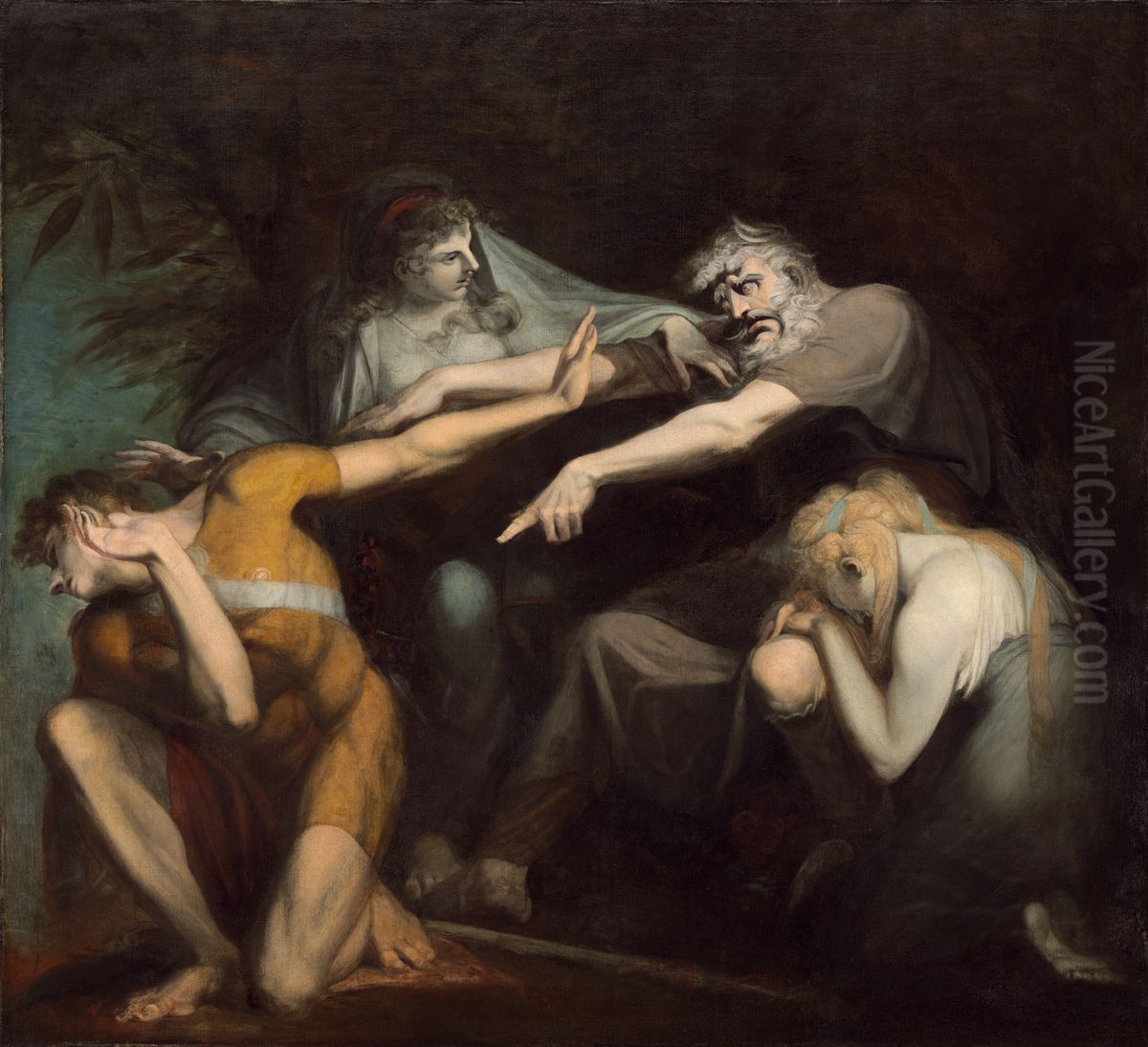 Oedipus Cursing His Son, Polynices Oil Painting by Henry Fuseli
