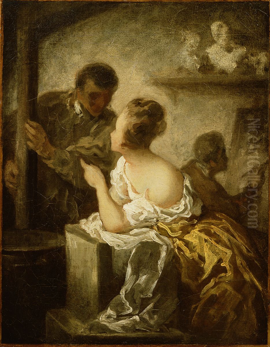 The Studio Oil Painting by Honore Daumier