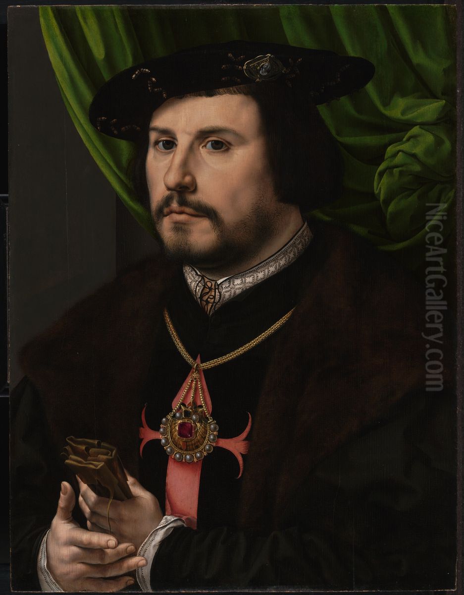 Portrait of Francisco de los Cobos y Molina (1475/85 - 1547), Spanishsecretary of stateand Oil Painting by Jan Gossaert