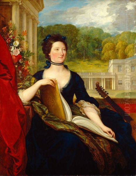 Maria Hamilton Beckford (Mrs. William Beckford) Oil Painting by Benjamin West