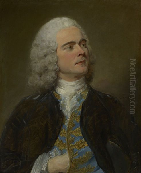 Charles-Francois Pinceloup de la Grange Oil Painting by Jean-Baptiste Perronneau