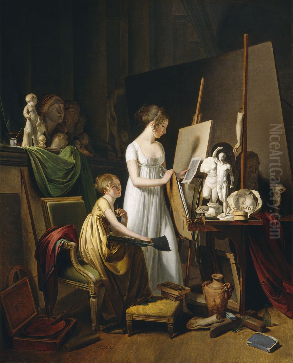 A Painter's Studio Oil Painting by Louis-Leopold Boilly