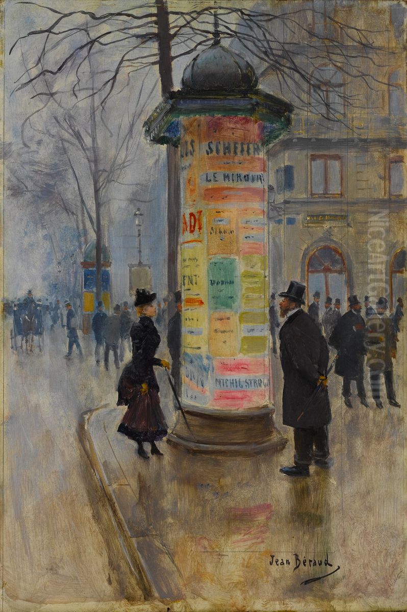 Parisian Street Scene Oil Painting by Jean Beraud