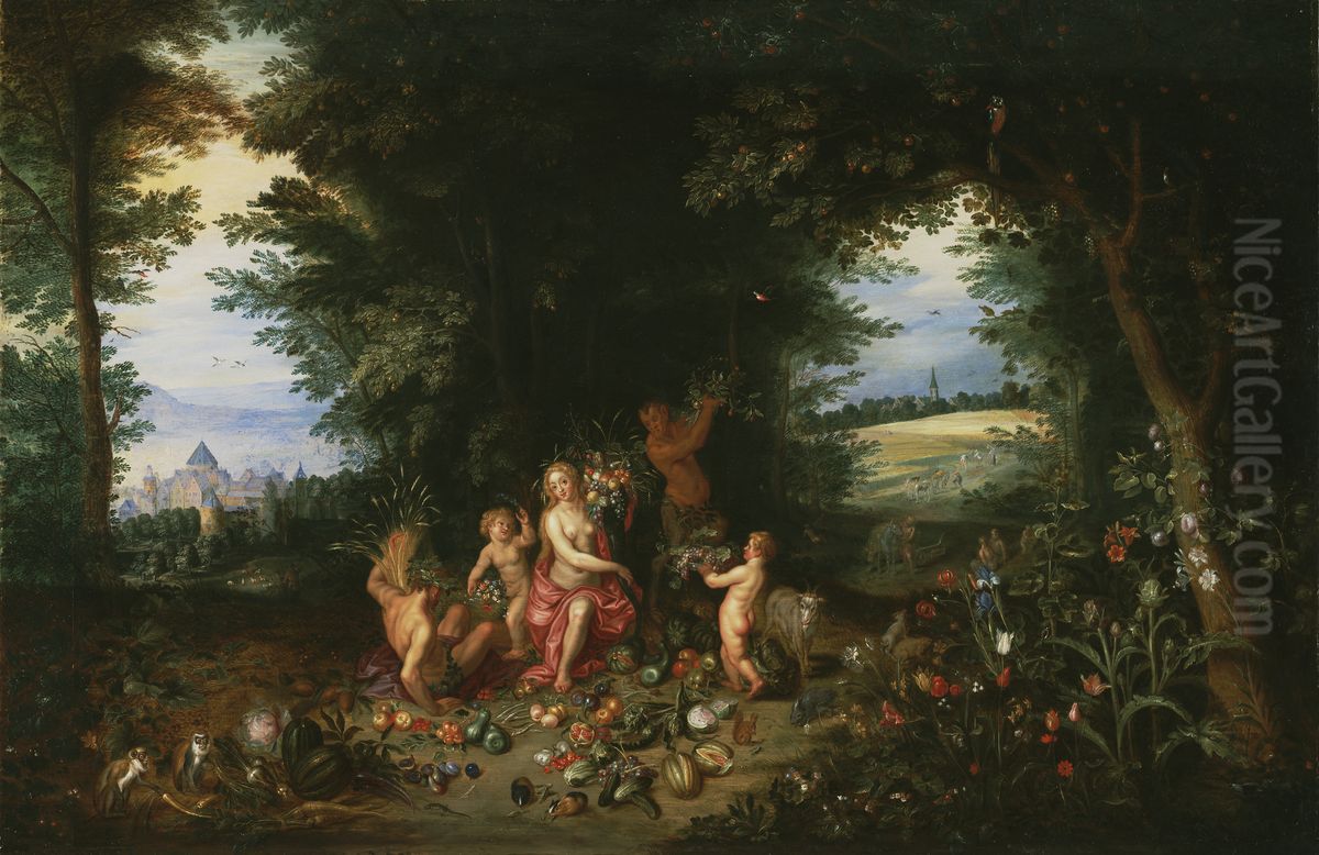 Landscape with Ceres (Allegory of Earth) Oil Painting by Jan Brueghel the Younger