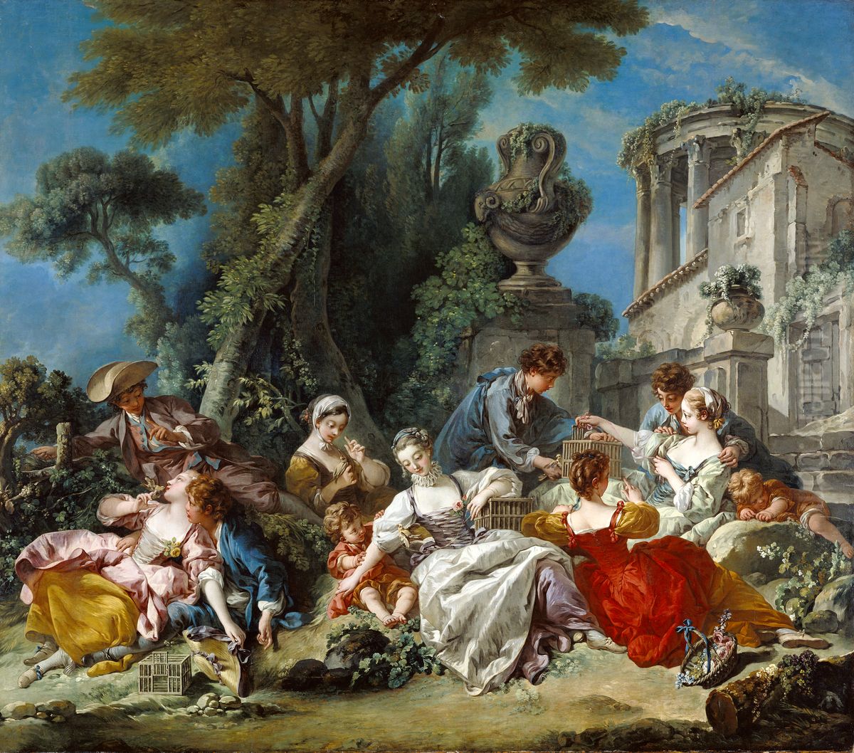 The Bird Catchers Oil Painting by Francois Boucher