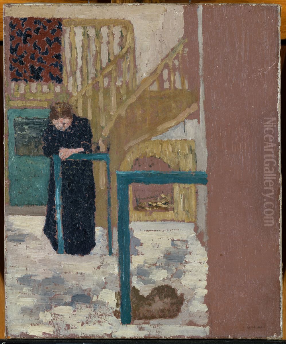 Mme Vuillard in a Set Designer's Studio Oil Painting by Jean-Edouard Vuillard