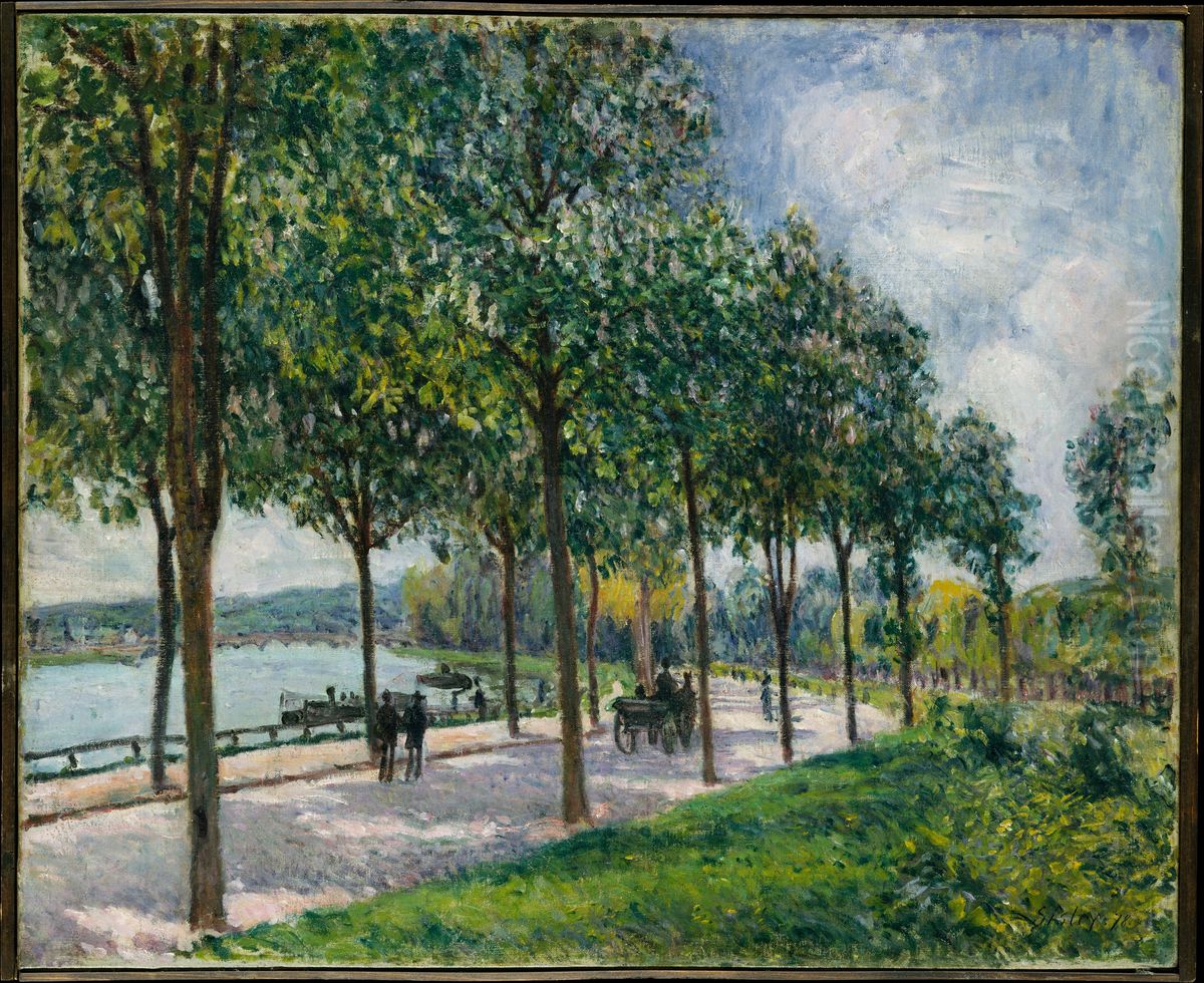 Allee of Chestnut Trees Oil Painting by Alfred Sisley