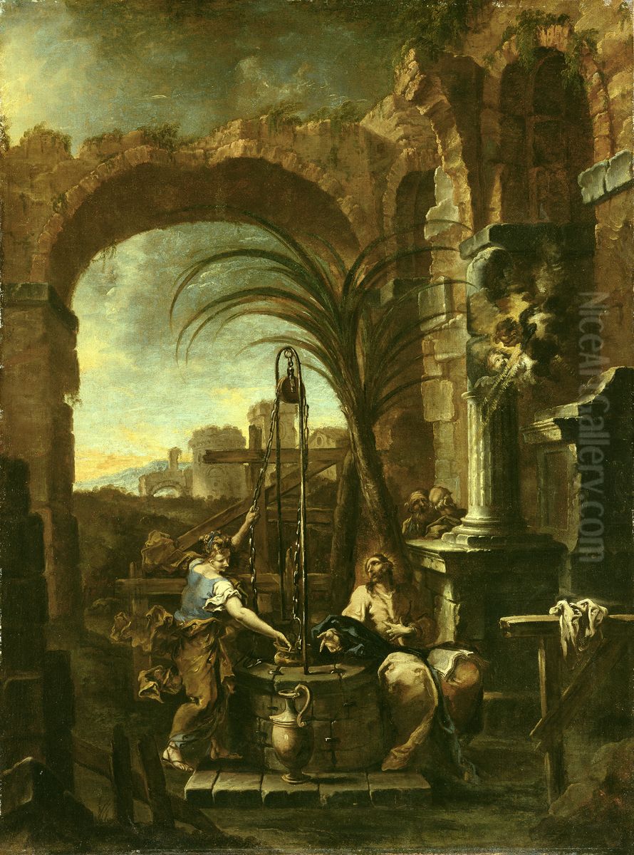 Christ and the Samaritan Woman Oil Painting by Alessandro Magnasco