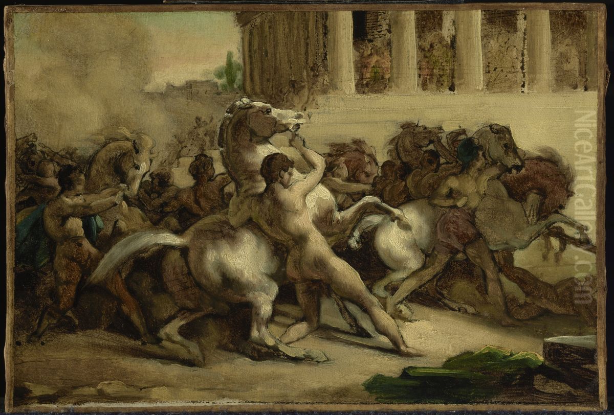 The Race of the Riderless Horses Oil Painting by Theodore Gericault