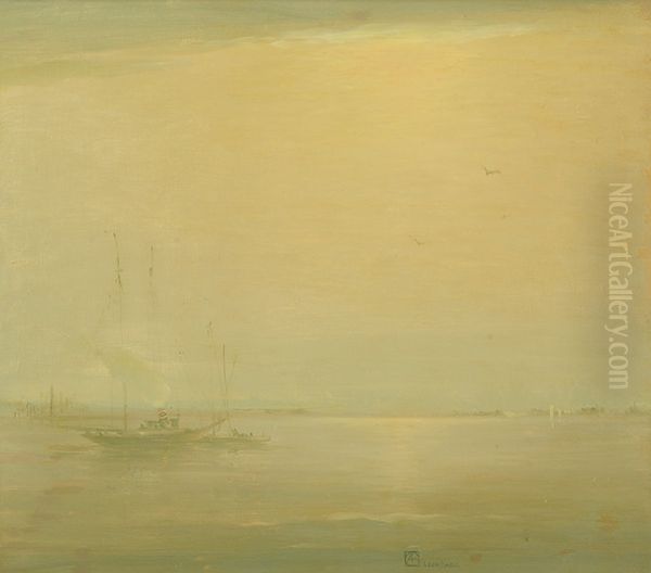 Steamer Oil Painting by unknown