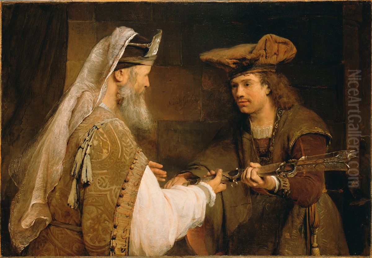 Ahimelech Giving the Sword of Goliath to David Oil Painting by Arent de Gelder