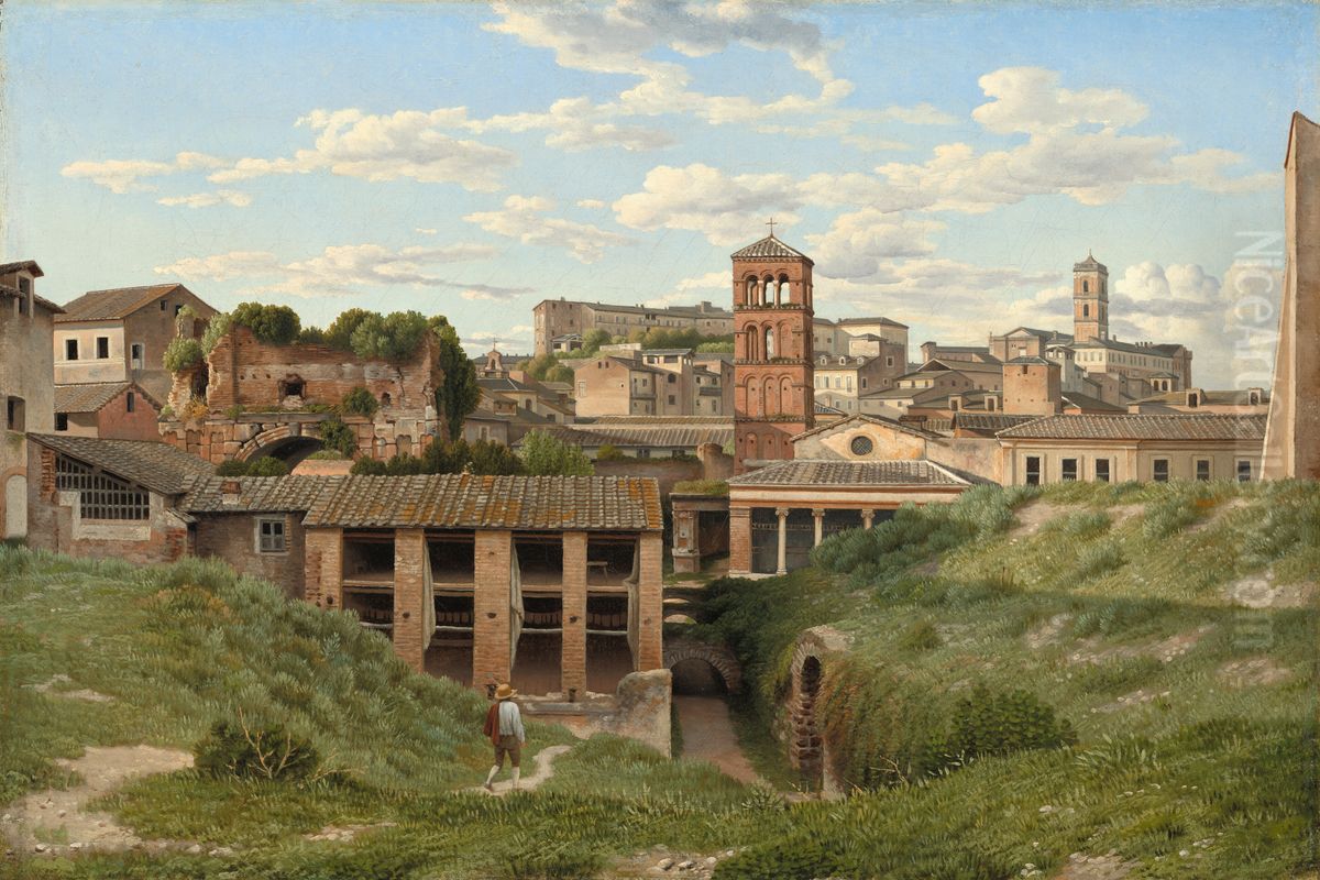 View of the Cloaca Maxima, Rome Oil Painting by Christoffer Wilhelm Eckersberg