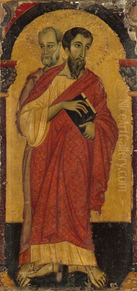 Saints Bartholomew and Simon Oil Painting by Master of Saint Francis