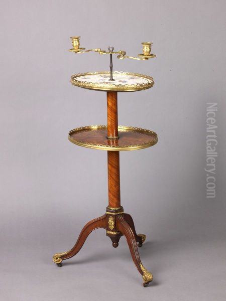 Candlestand and holder (gueridon) Oil Painting by Martin Carlin