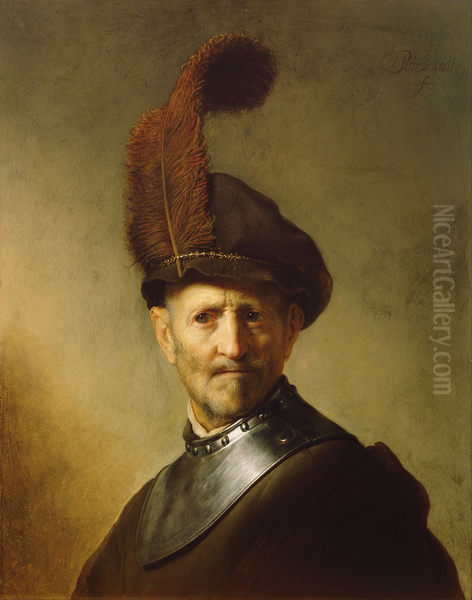 An Old Man in Military Costume Oil Painting by Rembrandt