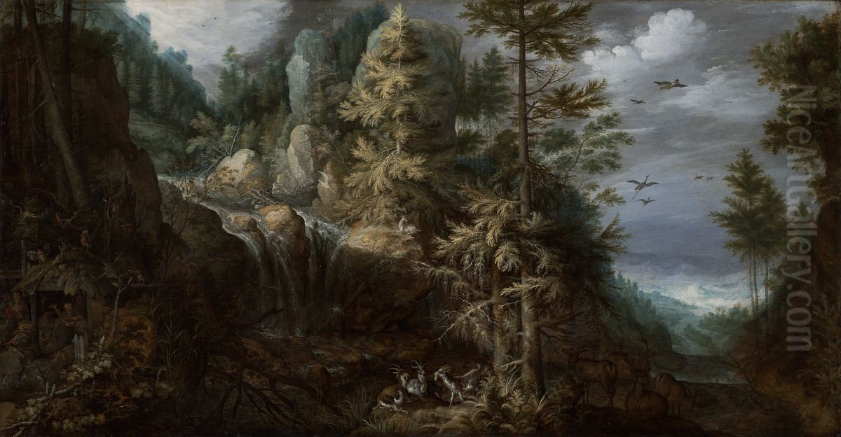 Landscape with the Temptation of Saint Anthony Oil Painting by Roelant Savery