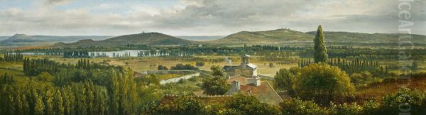 Panoramic View of the Ile-de-France Oil Painting by Theodore Rousseau