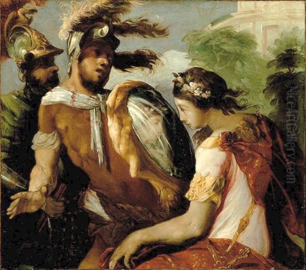 Rinaldo and the Mirror-Shield Oil Painting by Francesco Maffei
