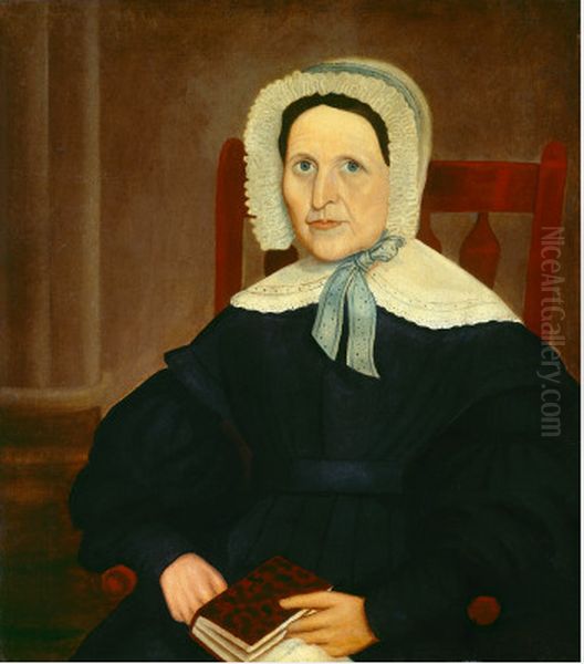 Woman Holding a Book Oil Painting by Erastus Salisbury Field