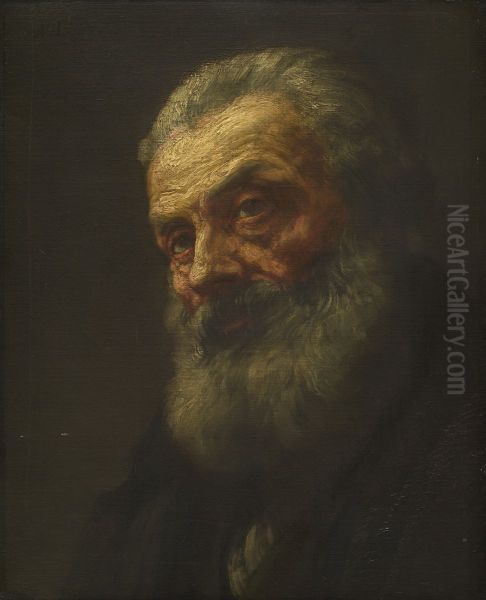 Portrait of an Old Man Oil Painting by Alphonse Legros