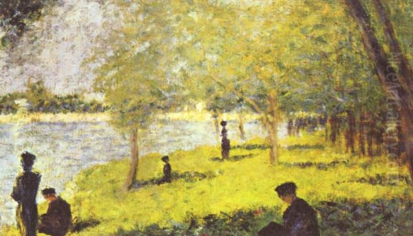 Groupe de personnages Oil Painting by Georges Seurat