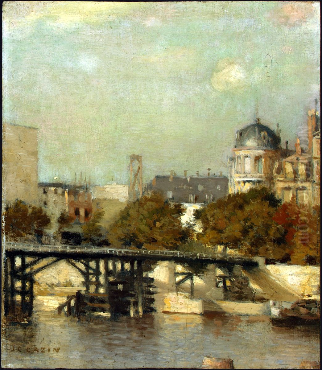 Paris Scene with Bridge Oil Painting by Jean-Charles Cazin